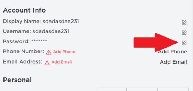 Roblox పాస్వర్డ్ను మార్చండి